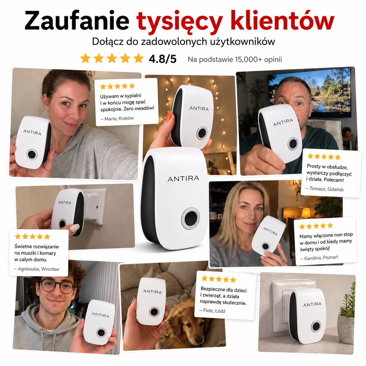 Antira HomeGuard - Ultradźwiękowy Odstraszacz Szkodników