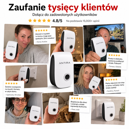 Antira HomeGuard - Ultradźwiękowy Odstraszacz Szkodników